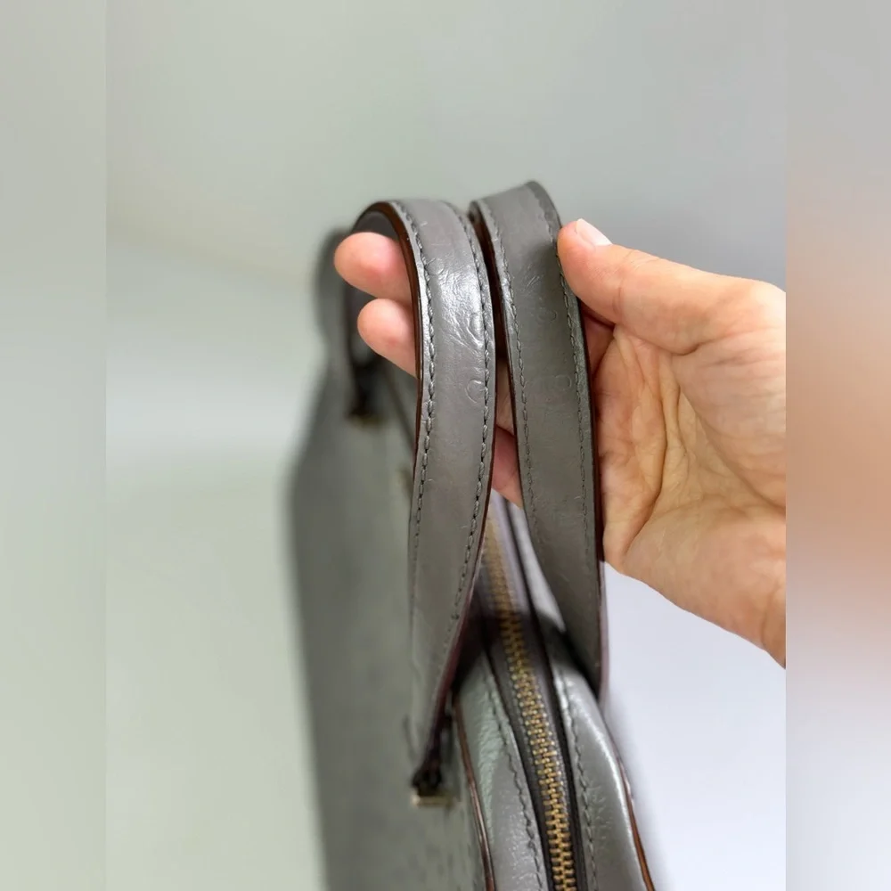 Kate Spade Kay Street Ostrich Embossed Satchel Grey